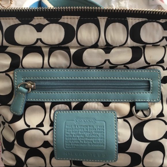 COACH Mini Tote - Black Satin - 12 x 6 x 3 1/2 - Picture 4 of 5